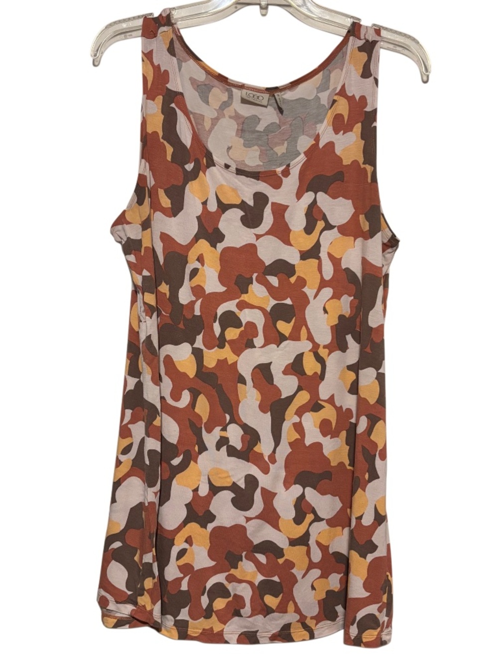 Logo by Lori Goldstein Coral Camo Tunic Tank Sz 1X